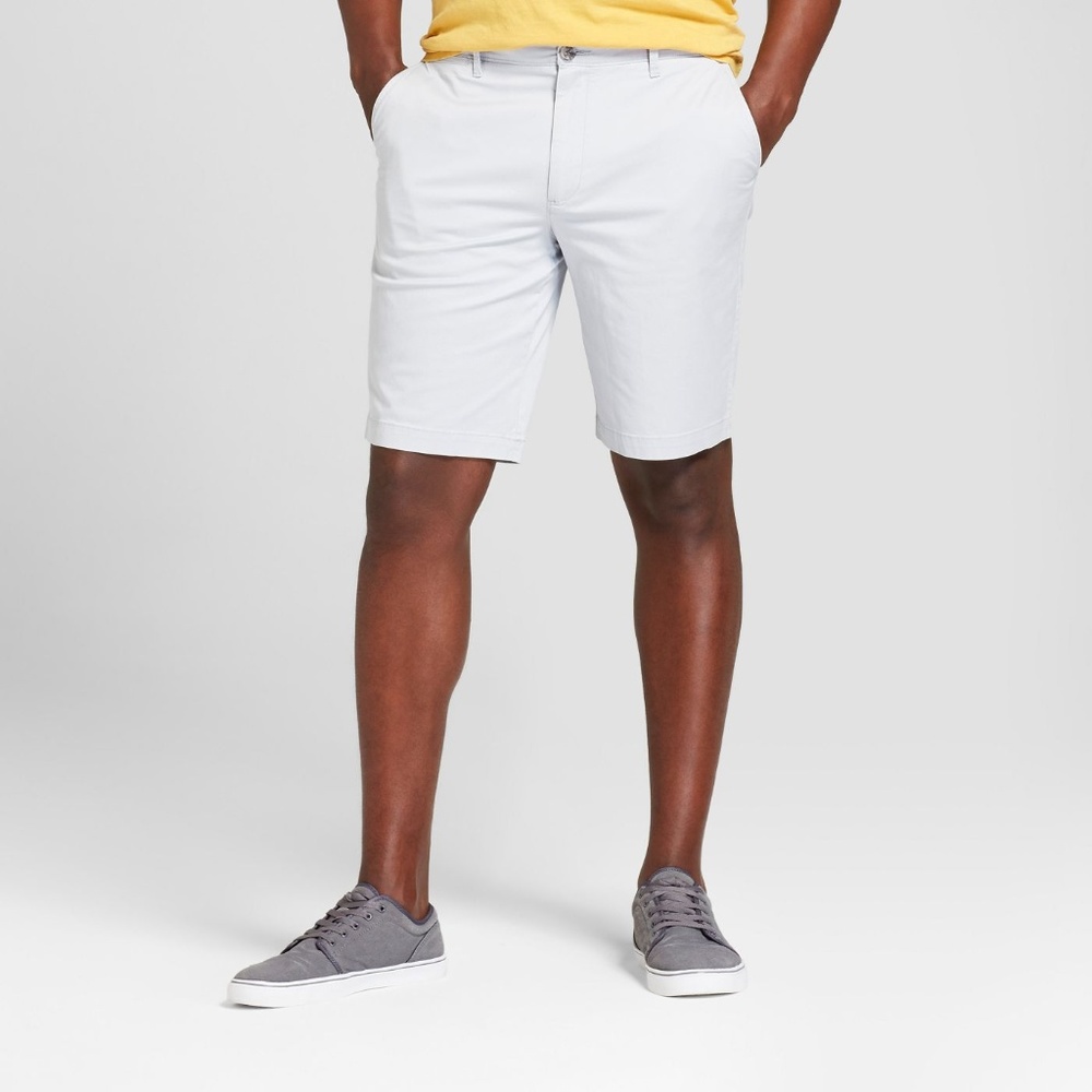 Light Gray Linden Flat Front Slim Chino Short 28 - Picture 1 of 8